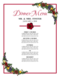 Modello Di Menu Di Nozze Postermywall