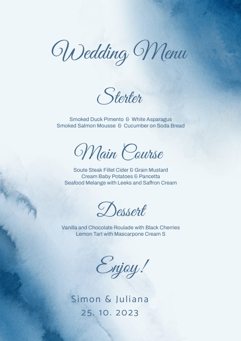 Copy of Wedding Menu invitation Template | PosterMyWall