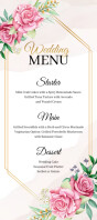 Wedding Menu Template Rack Card