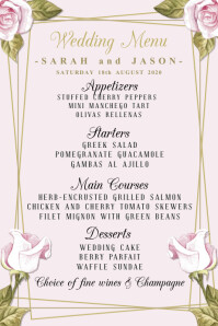 Free Wedding Menu Template