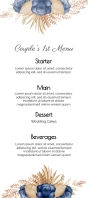 wedding menu template Carte à crémaillère