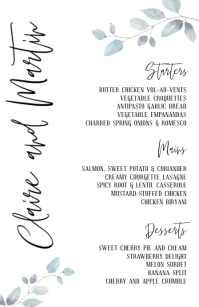 Wedding Menu Template Boulevardzeitung