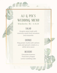 Wedding Menu Template Poster/Wallboard