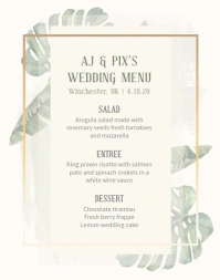 Wedding Menu Template Poster/Wallboard