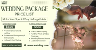 Wedding Package List Facebook Shared Image template