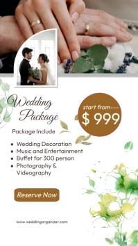 Wedding Package Price List Instagram Story Digital Display (9:16) template