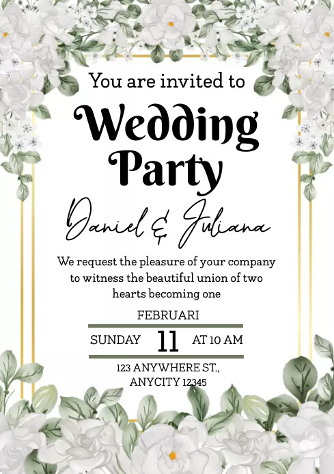 Wedding Party Template PosterMyWall