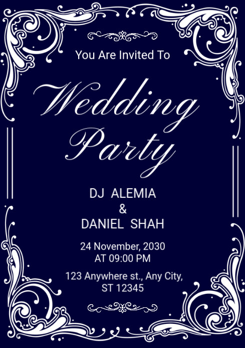 wedding Party invitation card template | PosterMyWall