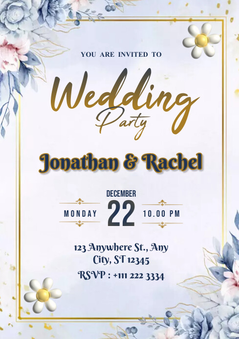 Wedding Party Invitation Template | PosterMyWall