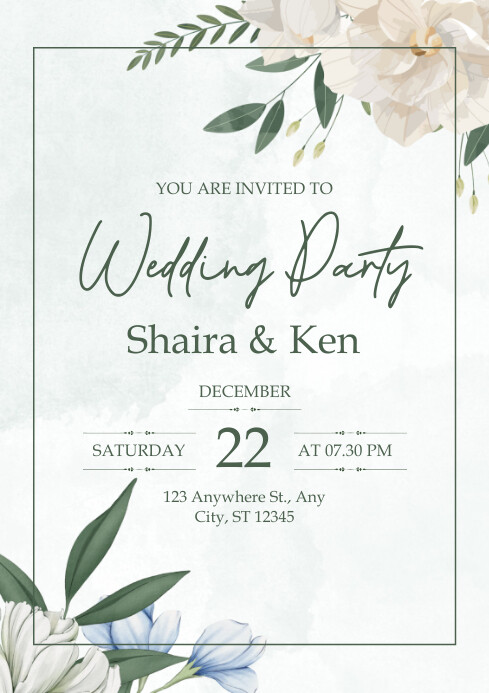 Wedding Party Invitation Template | PosterMyWall