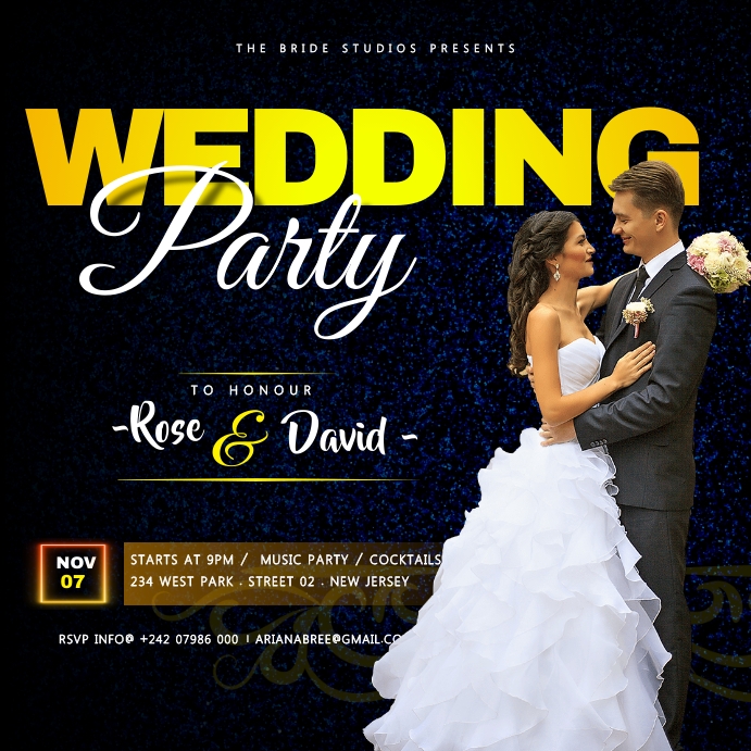 Wedding party invite template | PosterMyWall