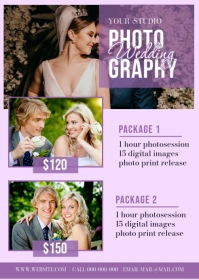 Wedding Photographer Price List Design A6 template
