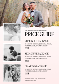 Wedding Photographer Price List A6 template