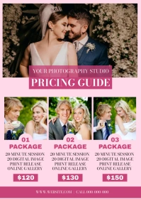 Wedding Photographer Price List Design A6 template