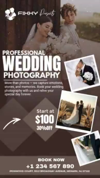 Brown Wedding Photography Цифровой дисплей Template