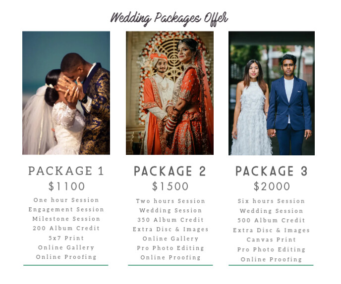Wedding Photography Packages Price List Template PosterMyWall Wedding Photography Packages Price List Template PosterMyWall