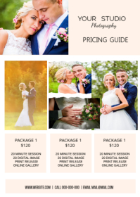 Wedding Photography Price List A6 template