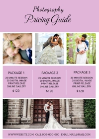 Wedding Photography Price List A6 template