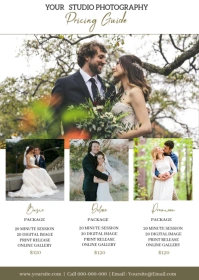 Wedding Photography Price List Flyer Template A6