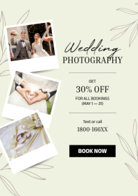 Wedding Photography Promotion Discount Flyer Poster Ad A4 template
