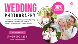 Wedding Photography Service Ekran reklamowy (16:9) template