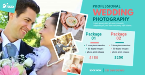 Wedding Photography Video Template for Bridal Photoshoots and Photography Ads Couverture d'événement Facebook