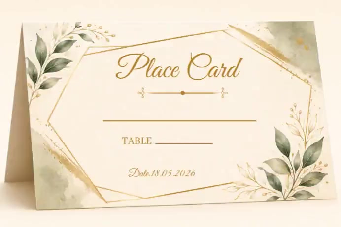 Place Card Layout Wedding Place Card Posters Template | PosterMyWall