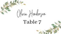 Hvid Wedding Place Card Visitkort Template