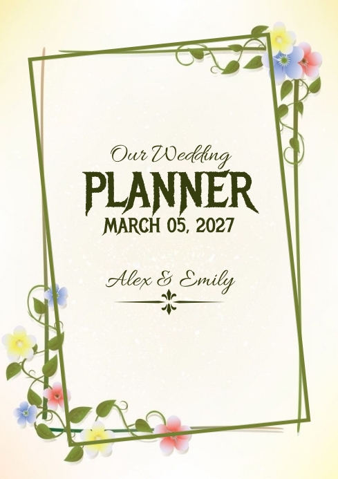 Wedding Planner Cover Design A4 Document Template PosterMyWall