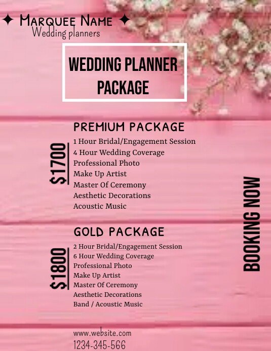 wedding planner package flyer,wedding package template