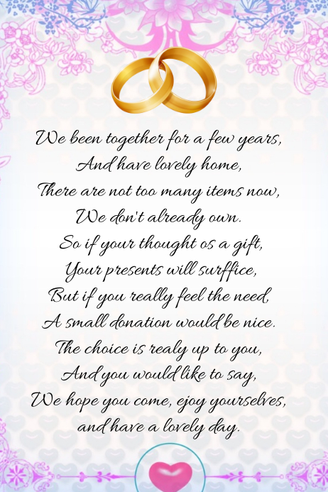 Wedding Poem Template PosterMyWall