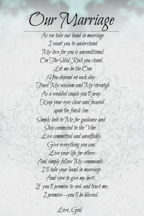 Wedding Poem Template PosterMyWall