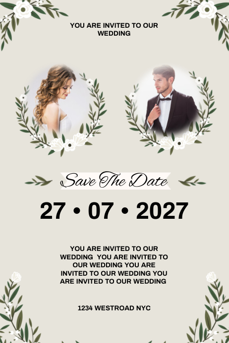 WEDDING POSTER INVITE INVITATION TEMPLATE | PosterMyWall