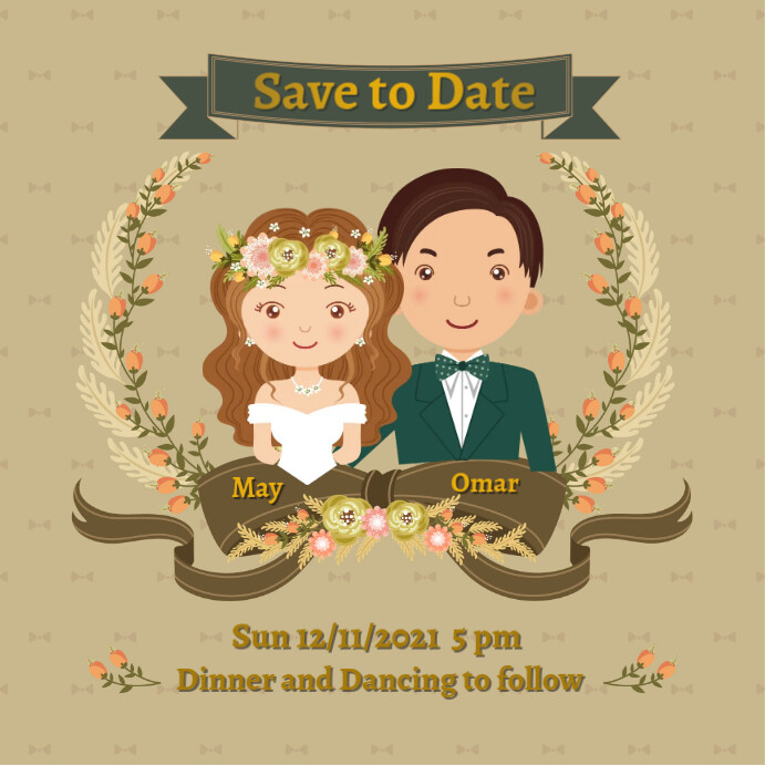 Wedding poster template Publicação no Instagram