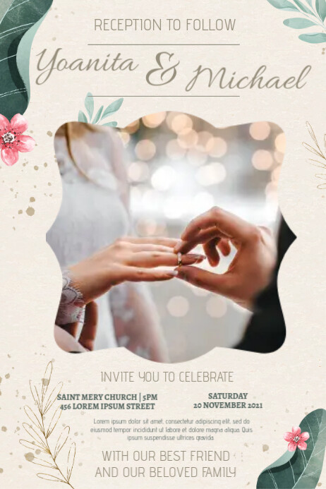 Wedding poster template Plakat