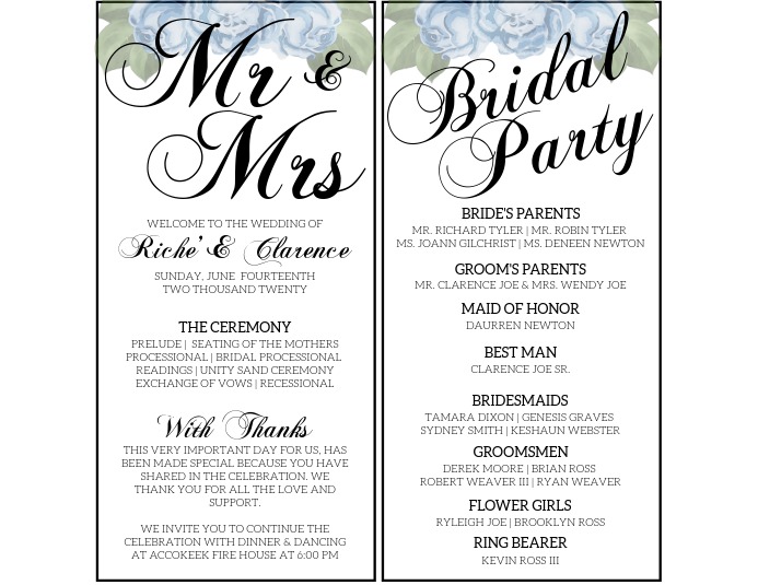 Sample wedding program template 60 photos - Astyledwedding.com