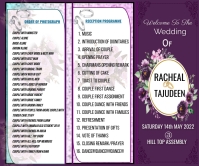 wedding program Large Rectangle template