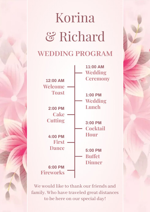 Wedding Program Invitation Template | PosterMyWall