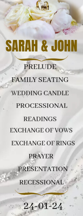 Wedding program list and guest design Template | PosterMyWall