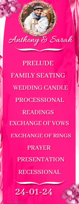 Wedding program list and guest design Template | PosterMyWall