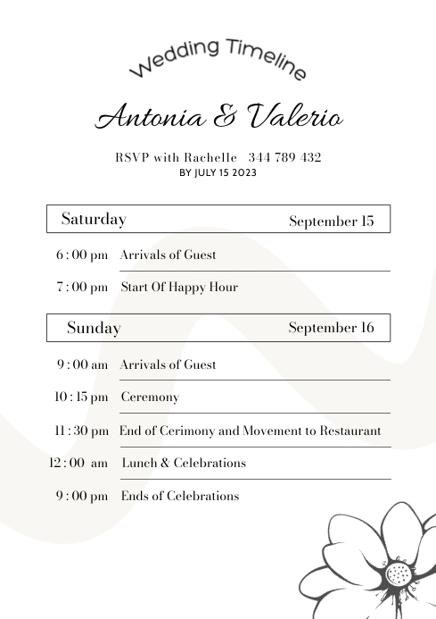 wedding program minimal event program templat Template | PosterMyWall