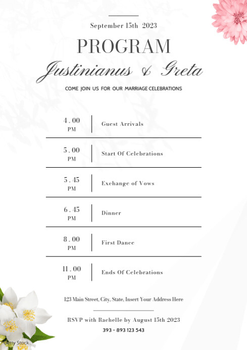 Wedding Program Examples