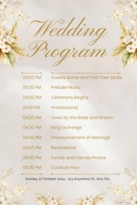 Wedding Program Template Poster