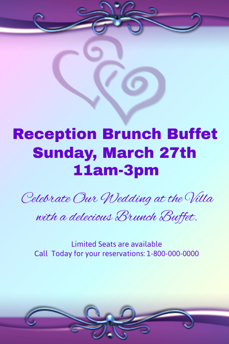 Sample Reception Poster Wedding Reception Template | PosterMyWall