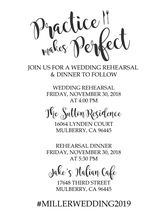 Wedding Rehearsal Flyer Template Postermywall