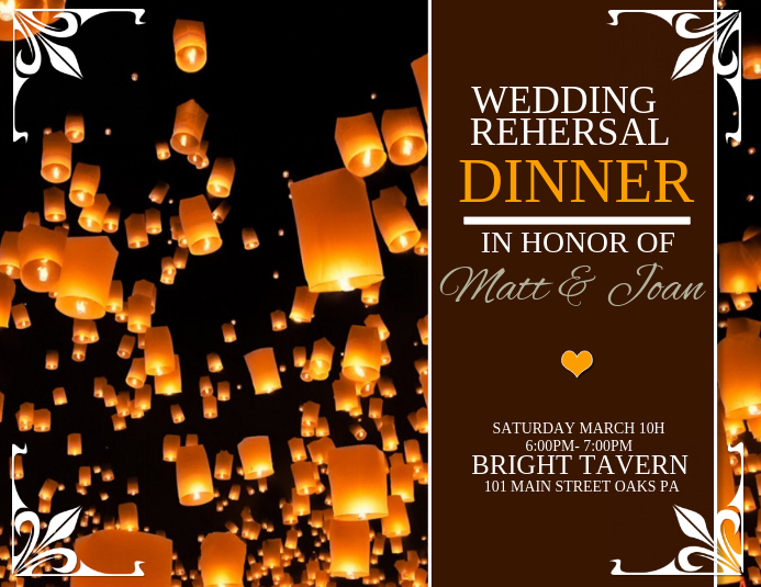 Wedding Rehersal Dinner Template PosterMyWall