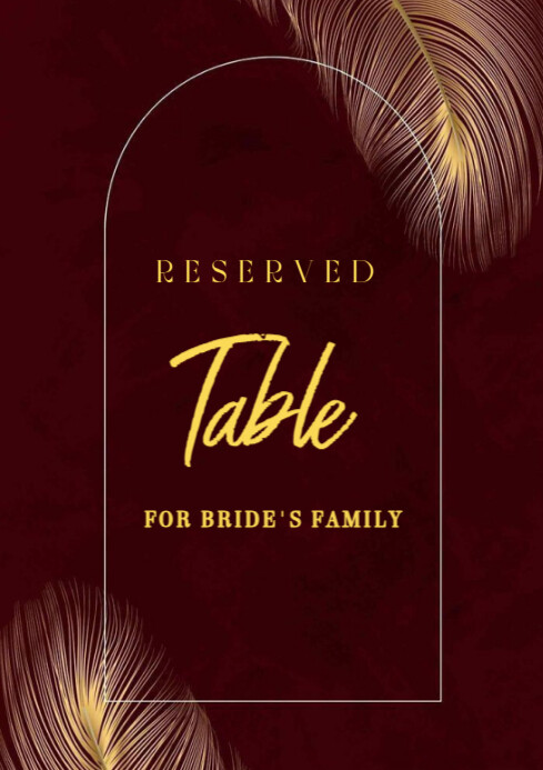 Wedding Reserved Table template | PosterMyWall
