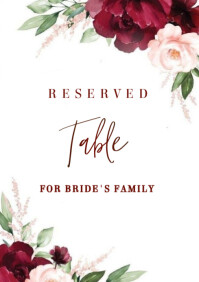 Wedding Reserved Table template | PosterMyWall