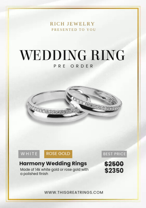 Wedding Ring Sale Pre-order Template | PosterMyWall
