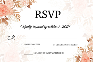 Wedding Rsvp card Etiket template